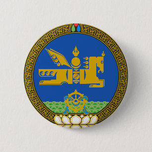 Mongolia State Emblem 6 Cm Round Badge