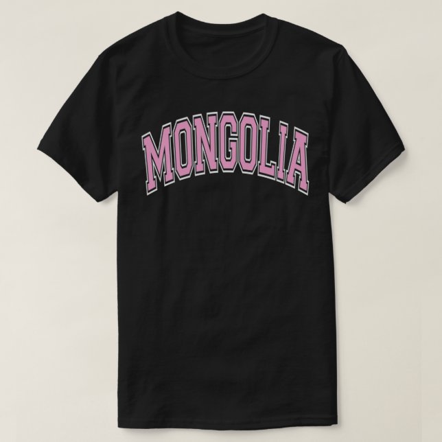 Mongolia Varsity Style Pink Tet Pullover  (Design Front)