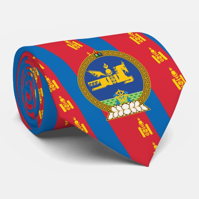 Mongolian Flag & Emblem, Flag of Mongolia Tie (Rolled)