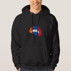 Mongolian Flag Mongolian Pride Lip Mongolian Roots Hoodie