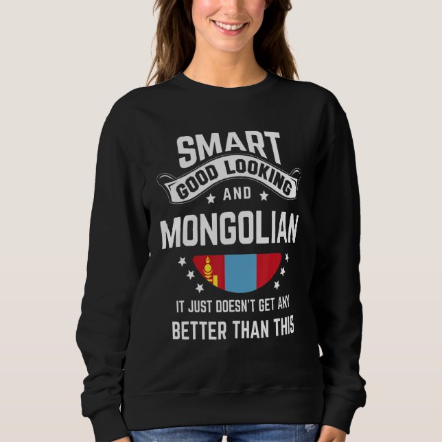 Mongolian Flag Native Pride  Mongolia Mongolian Ro Sweatshirt (Front)