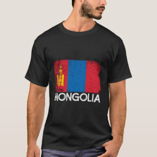 Mongolian Flag Vintage Made In Mongolia Gift T-Shirt