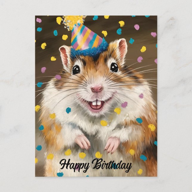 Mongolian Gerbil confetti Postcard (Front)