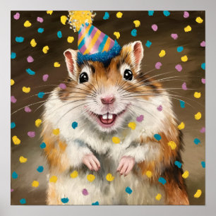 Mongolian Gerbil confetti Poster