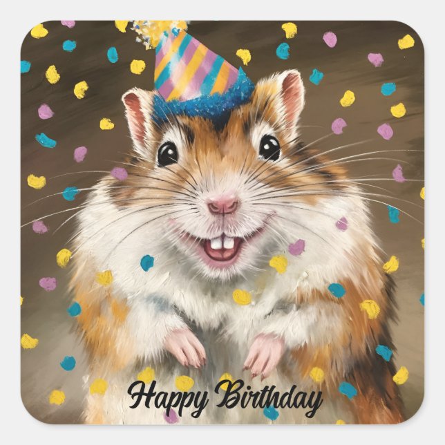 Mongolian Gerbil confetti Square Sticker (Front)