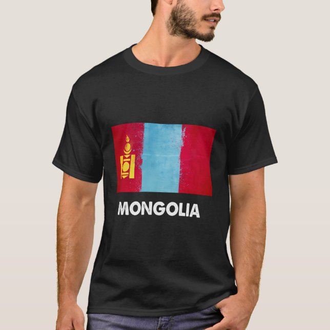 Mongolian Mongolia Flag T-Shirt (Front)