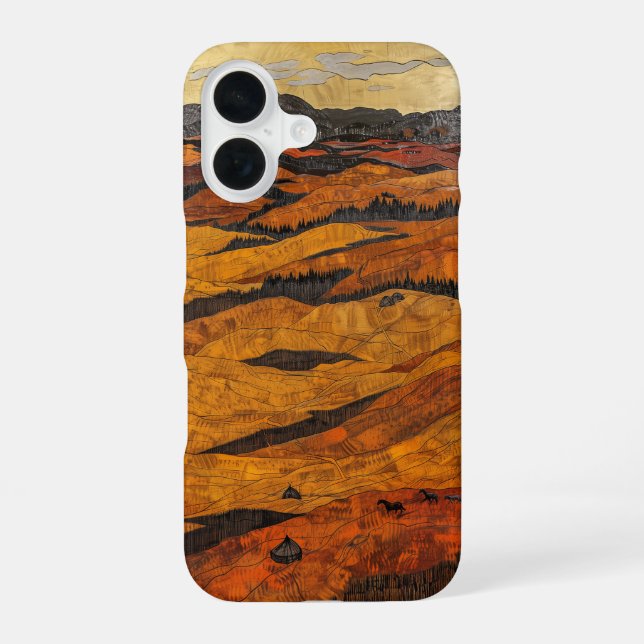 Mongolian Steppe iPhone 16 Case (Back)