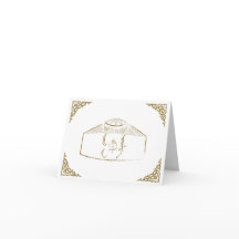 Mongolian Wedding Invitation: Cream and Gold