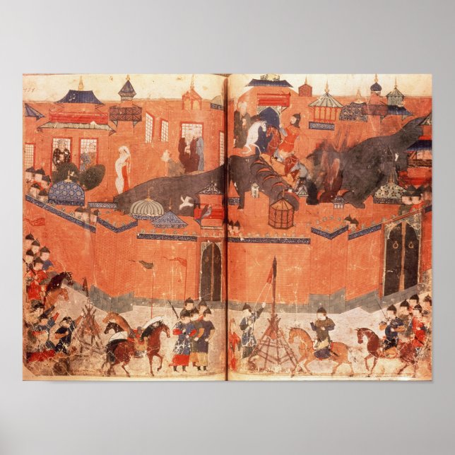 Mongols under the leadership of Hulagu Khan Poster (Front)