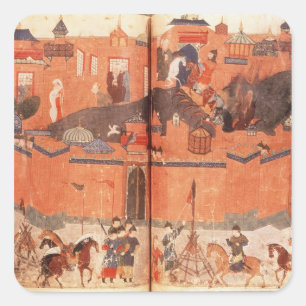 Mongols under the leadership of Hulagu Khan Square Sticker