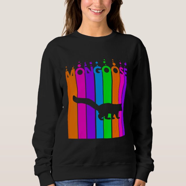 Mongoose Animal Rainbow Bubble With Silhouette Sweatshirt (Front)