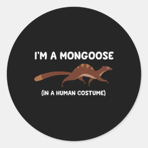 Mongoose Costume Funny Halloween Graphic  Classic Round Sticker