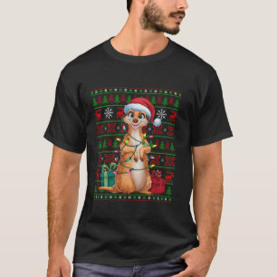 Mongoose Xmas Lights Ugly Santa Hat Mongoose Chris T-Shirt