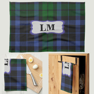 Mongram Wallace Tartan Blue Green Sports & Kitchen Tea Towel