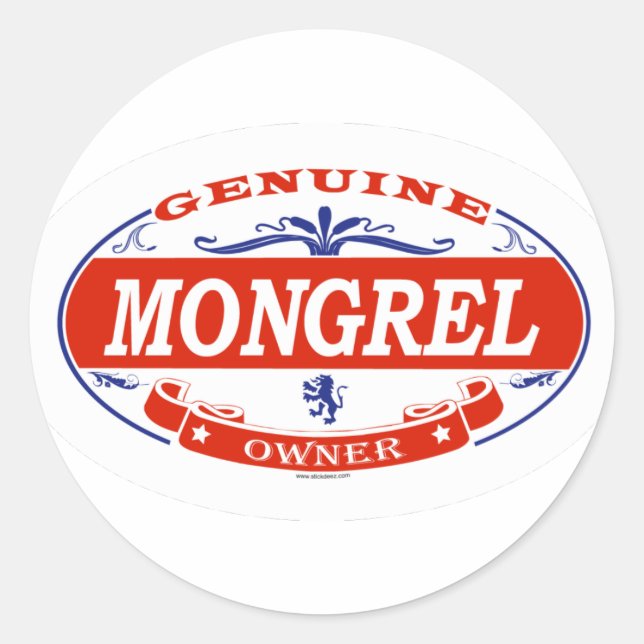 Mongrel  classic round sticker (Front)