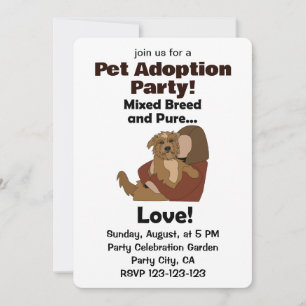 Mongrel Dog Mixed Breed Pure Love Pet Adoption Invitation