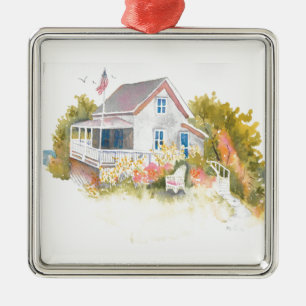 Monhegan Cottage J Kilburn Metal Tree Decoration