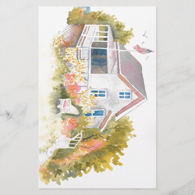 Monhegan Cottage J Kilburn Stationery (Front)
