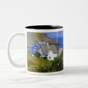 Monhegan Houses Maine by Edward Hopper Two-Tone Coffee Mug