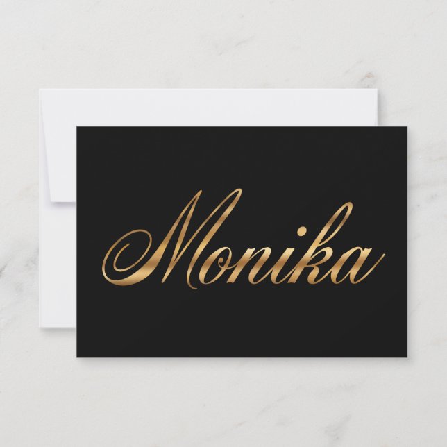 Monica gold Design Lettering Card (Front)