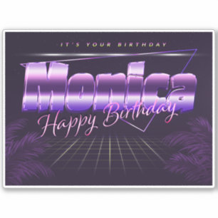 Monica Name First name lila retro Sticker Birthday