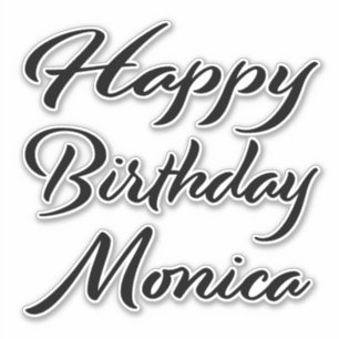 Monica Name Vorname black Sticker Geburtstag