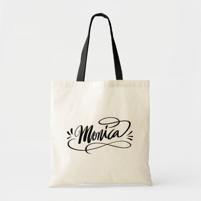 Monica - Personalised calligraphy name tote bags (Front)