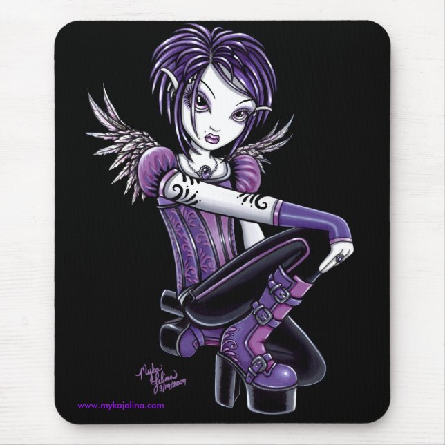 Monica Purple Tattoo Angel Mousepad (Front)