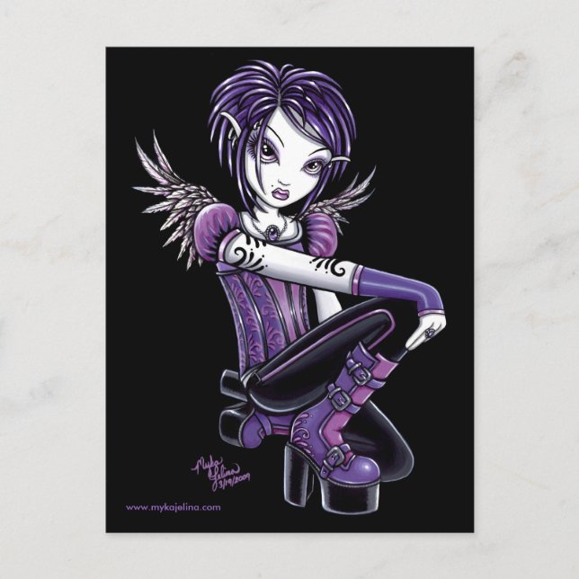 Monica Purple Tattoo Fairy Postcard (Front)
