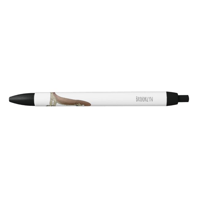 Monitor lizard cartoon illustration black ink pen (Front)