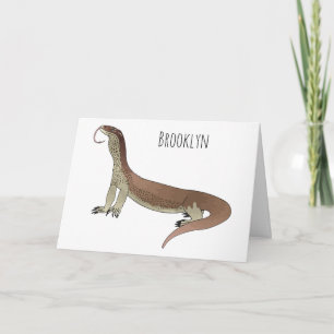 Monitor lizard cartoon illustration  card