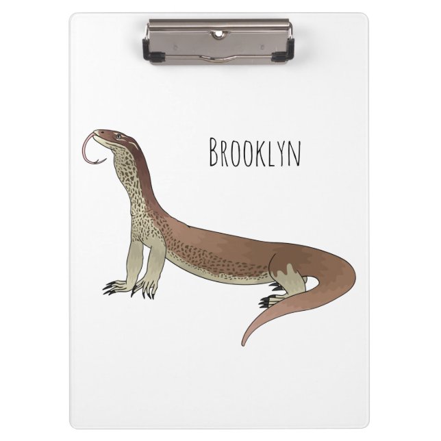 Monitor lizard cartoon illustration clipboard (Front)