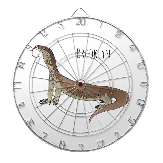Monitor lizard cartoon illustration dartboard (Front)