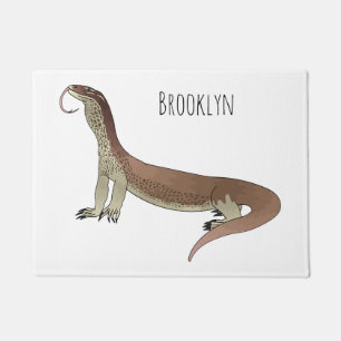 Monitor lizard cartoon illustration doormat