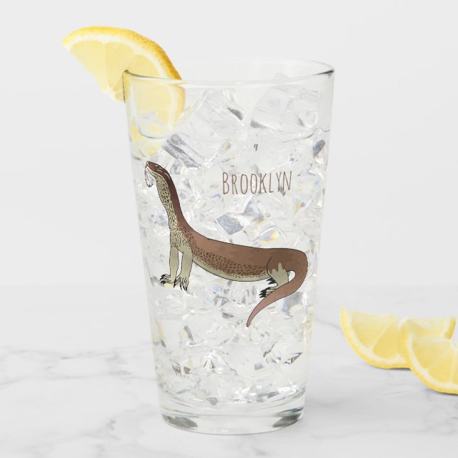 Monitor lizard cartoon illustration  glass (Front Ice)