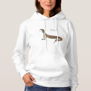 Monitor lizard cartoon illustration   hoodie