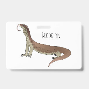 Monitor lizard cartoon illustration ID badge