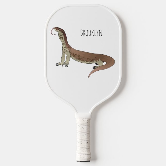 Monitor lizard cartoon illustration pickleball paddle (Front)