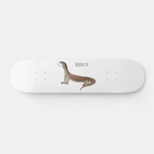 Monitor lizard cartoon illustration skateboard