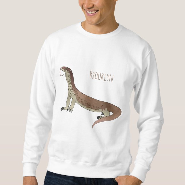 Monitor lizard cartoon illustration sweatshirt (Front)
