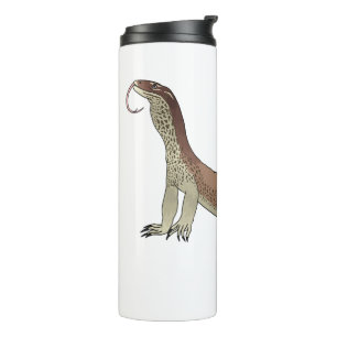 Monitor lizard cartoon illustration thermal tumbler