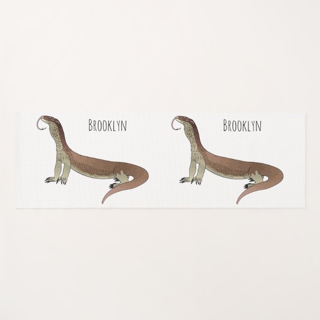 Monitor lizard cartoon illustration yoga mat (Front (Horizontal))