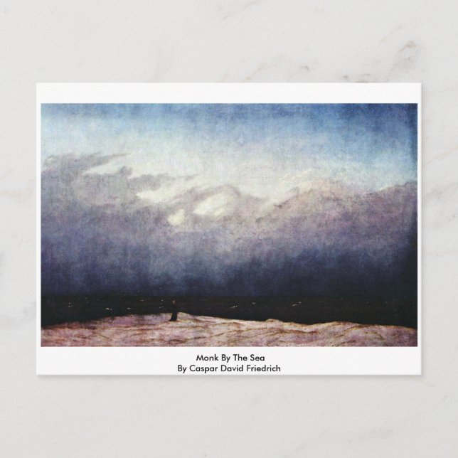Monk By The Sea By Caspar David Friedrich Postcard (Front)
