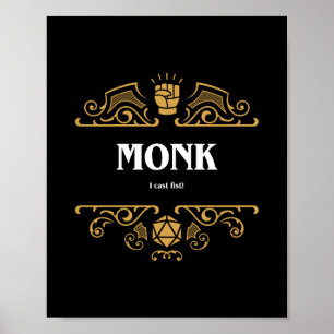 Monk Class Tabletop RPG Gaming Poster
