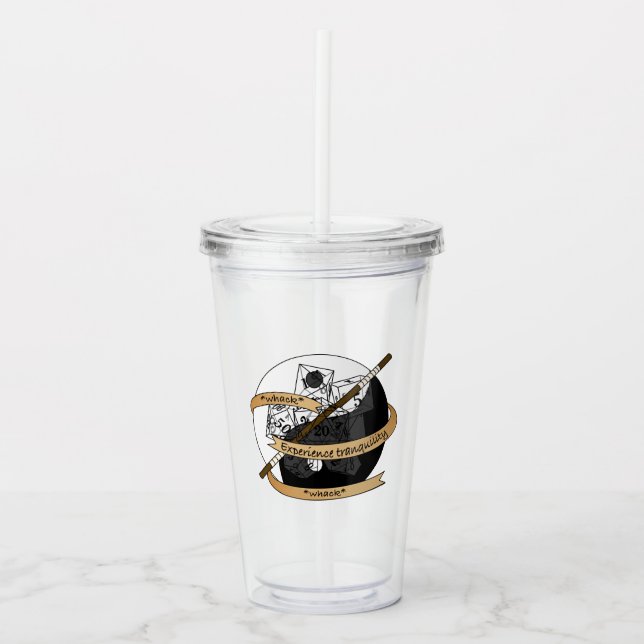 Monk Dice Design Acrylic Tumbler (Front)