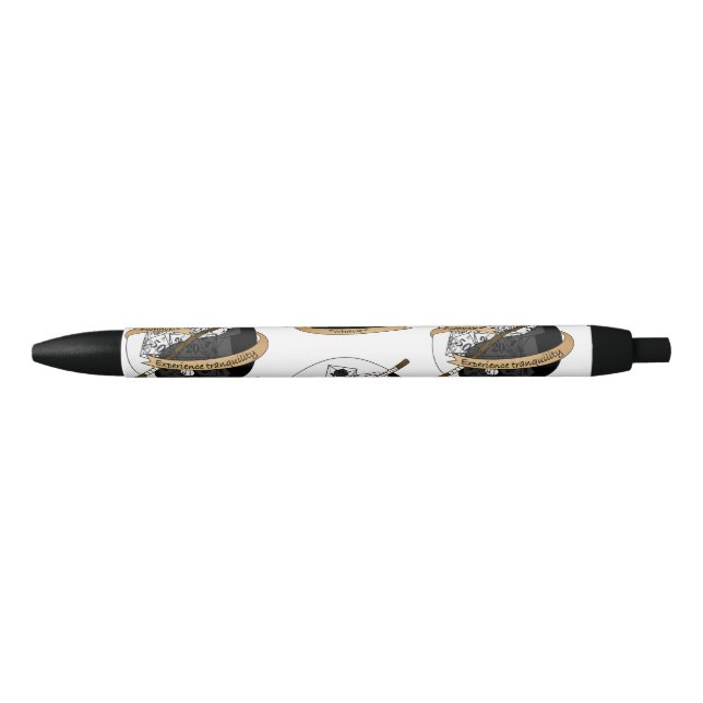 Monk Dice Design Black Ink Pen (Front)