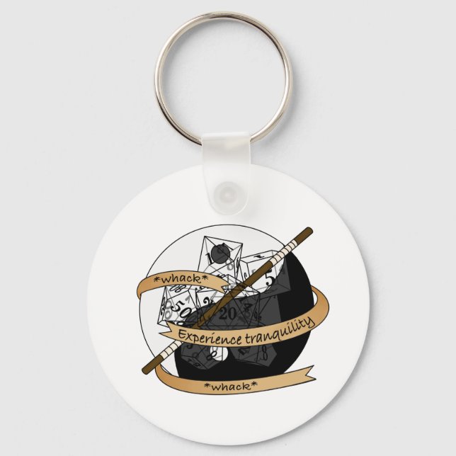 Monk Dice Design Key Ring (Front)
