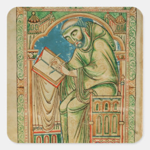 Monk Eadwine at work on the manuscript, Square Sticker