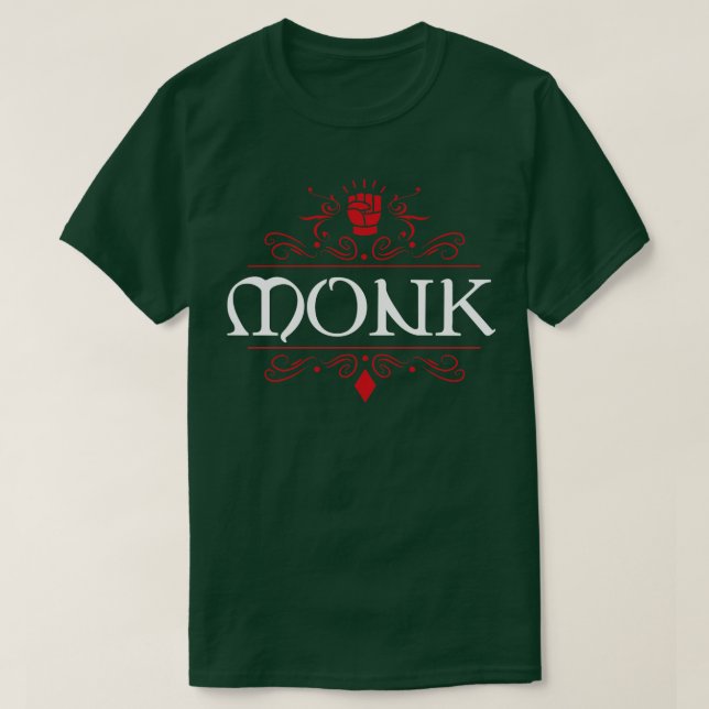Monk Game Night Uniform Tabletop RPG Character Cla T-Shirt (Design Front)
