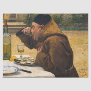 Monk having Oysters, 1884 by Carl Gustaf Hellqvist Tissue Paper